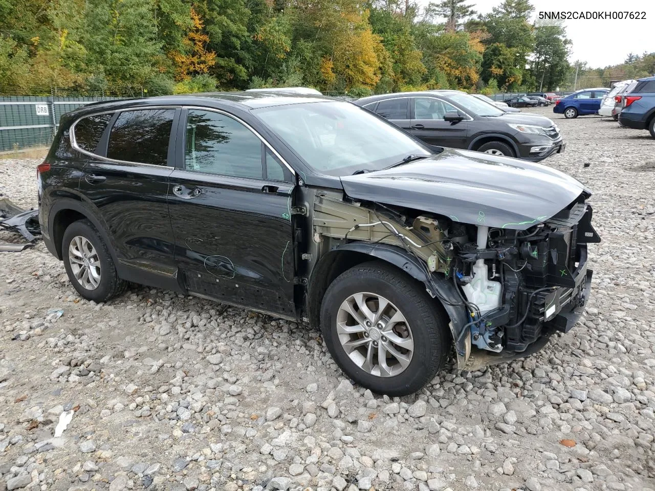 2019 Hyundai Santa Fe Se VIN: 5NMS2CAD0KH007622 Lot: 74114844