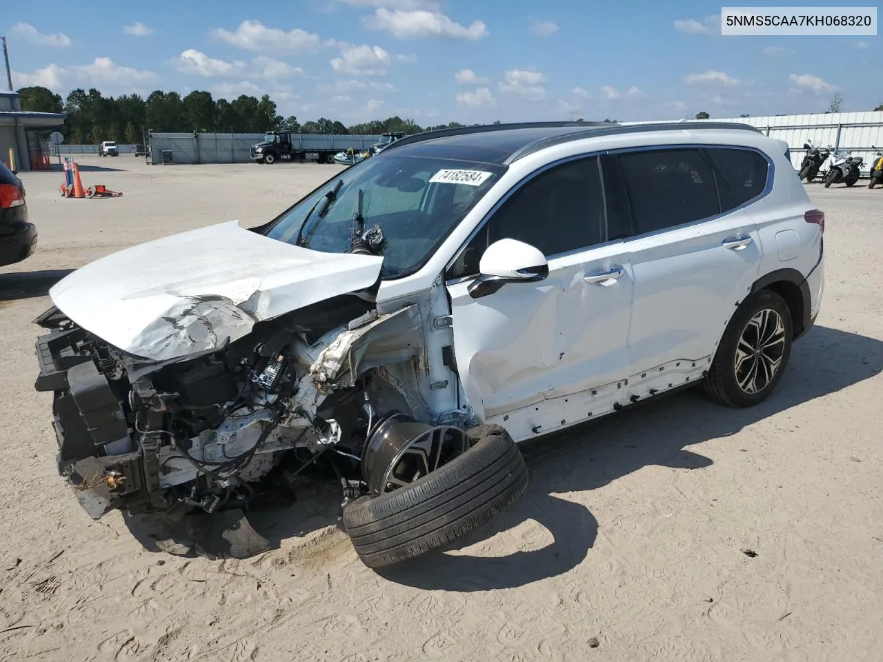 2019 Hyundai Santa Fe Limited VIN: 5NMS5CAA7KH068320 Lot: 74182584