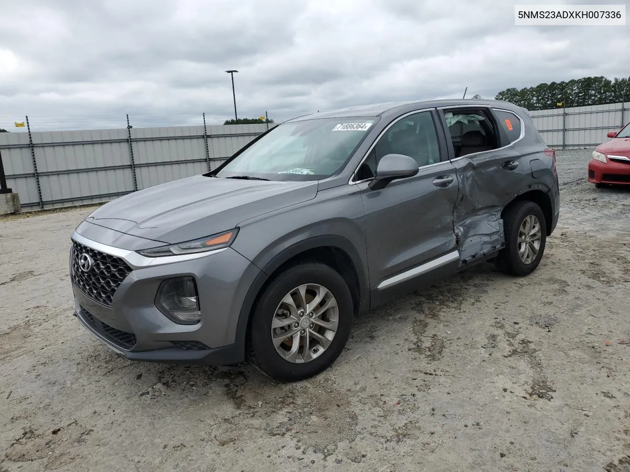 2019 Hyundai Santa Fe Se VIN: 5NMS23ADXKH007336 Lot: 74442094