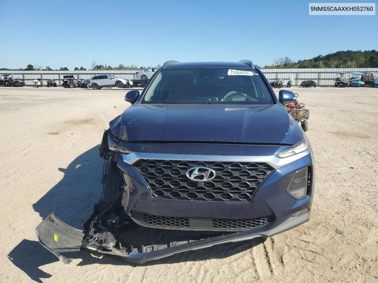 2019 Hyundai Santa Fe Limited VIN: 5NMS5CAAXKH052760 Lot: 74484634