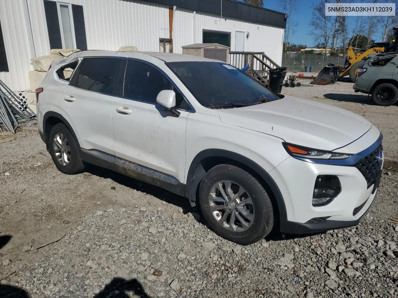 2019 Hyundai Santa Fe Se VIN: 5NMS23AD3KH112039 Lot: 74668894