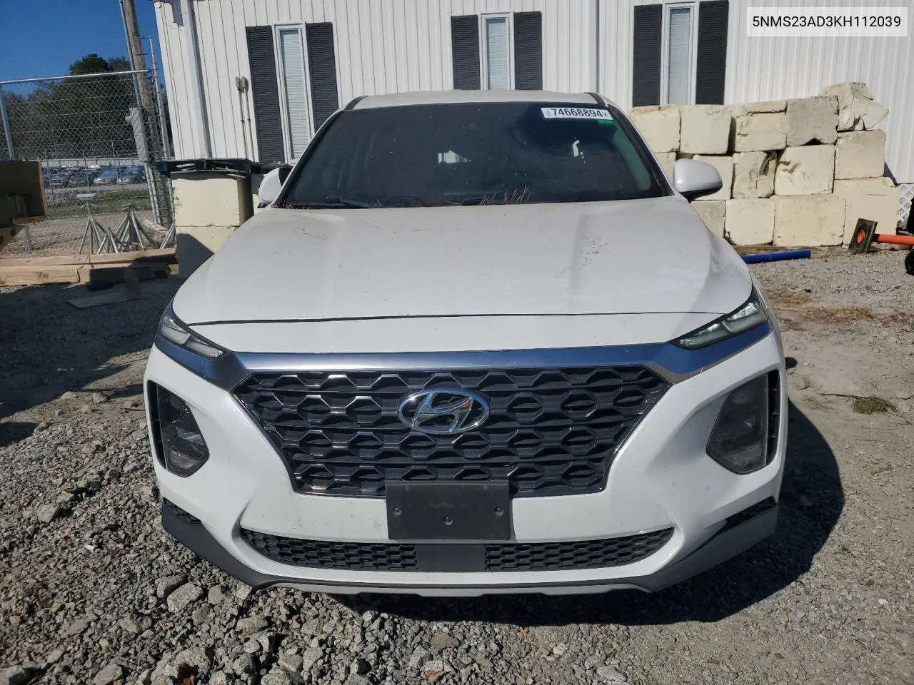 2019 Hyundai Santa Fe Se VIN: 5NMS23AD3KH112039 Lot: 74668894