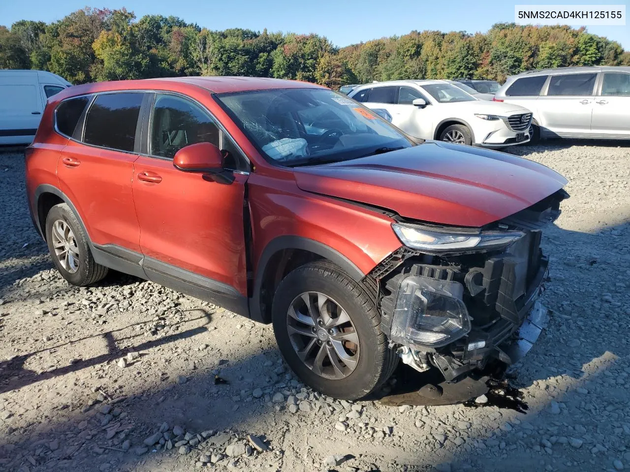 2019 Hyundai Santa Fe Se VIN: 5NMS2CAD4KH125155 Lot: 75120344