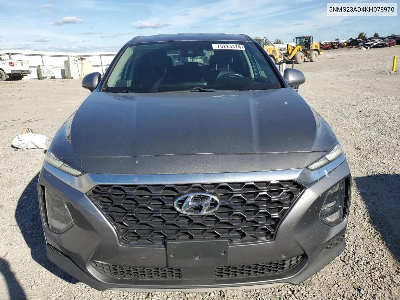 2019 Hyundai Santa Fe Se VIN: 5NMS23AD4KH078970 Lot: 75223324