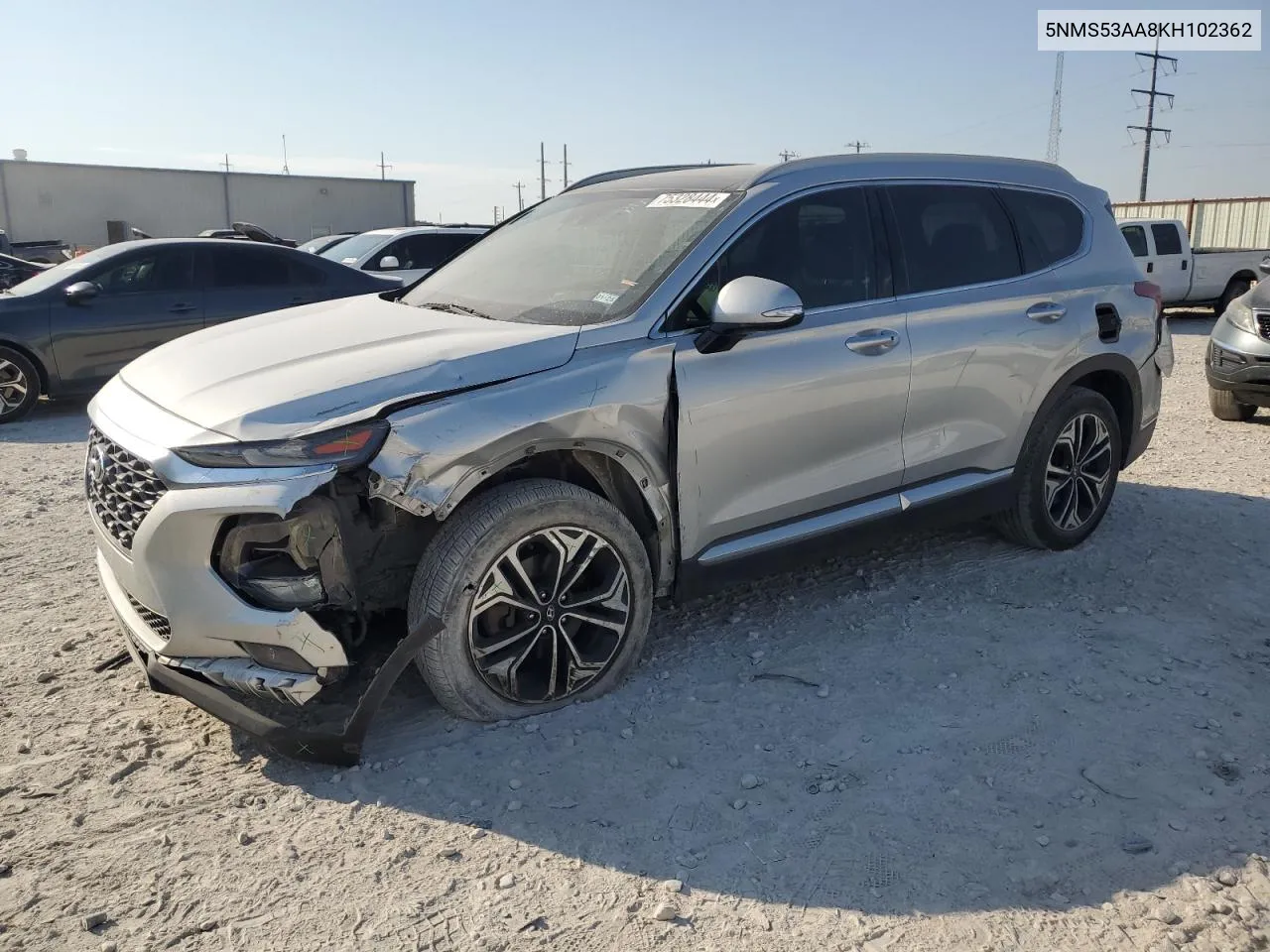 2019 Hyundai Santa Fe Limited VIN: 5NMS53AA8KH102362 Lot: 75328444