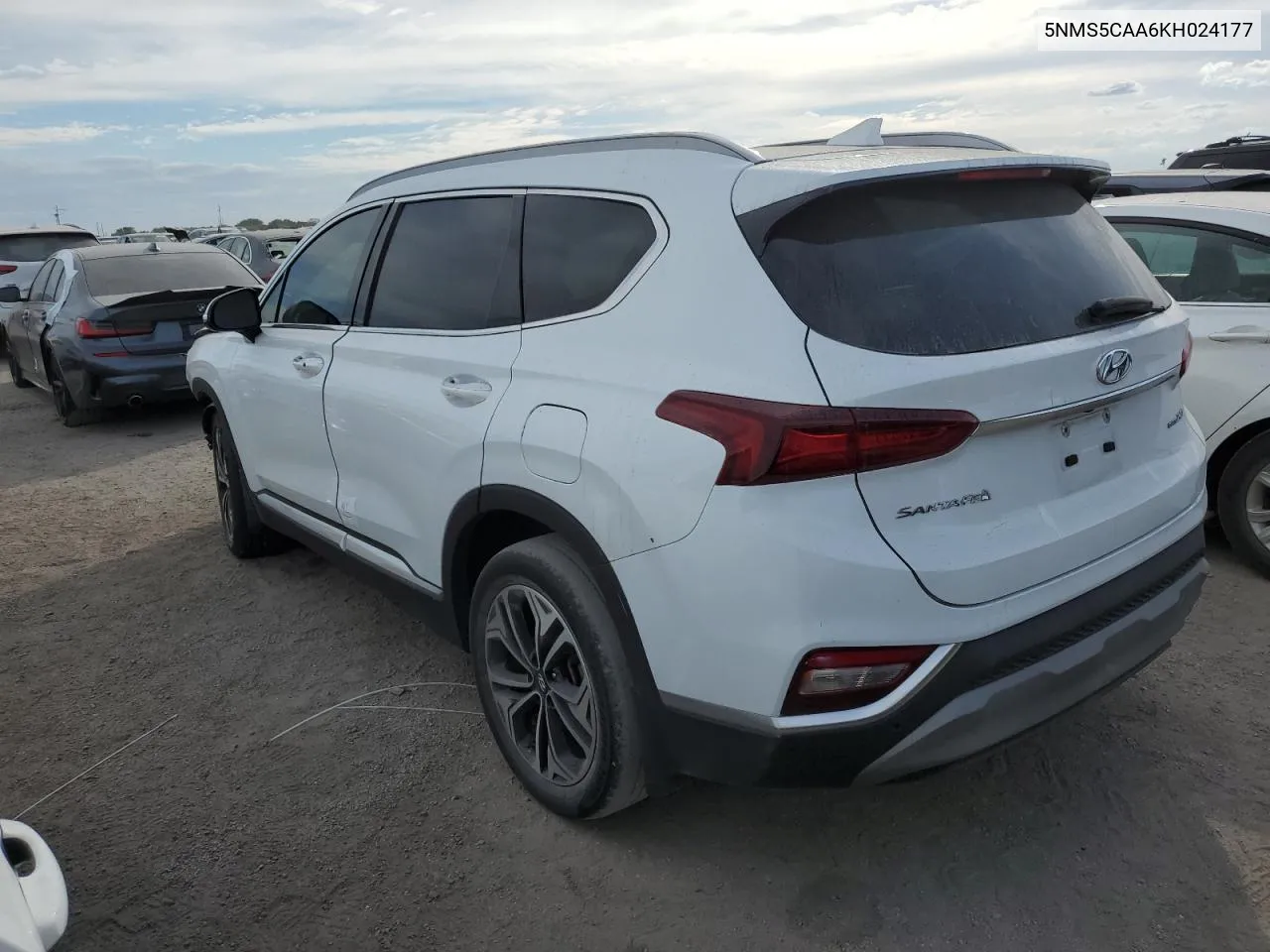 2019 Hyundai Santa Fe Limited VIN: 5NMS5CAA6KH024177 Lot: 75349144