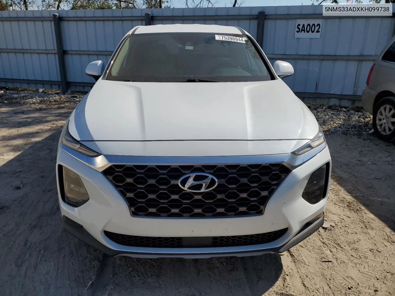 2019 Hyundai Santa Fe Sel VIN: 5NMS33ADXKH099738 Lot: 75398944