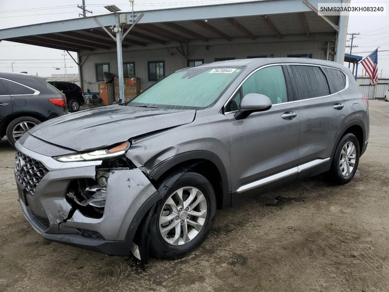 2019 Hyundai Santa Fe Se VIN: 5NMS23AD3KH083240 Lot: 75470044