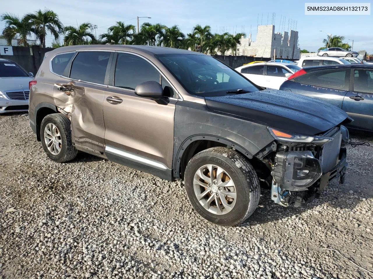 2019 Hyundai Santa Fe Se VIN: 5NMS23AD8KH132173 Lot: 75526864