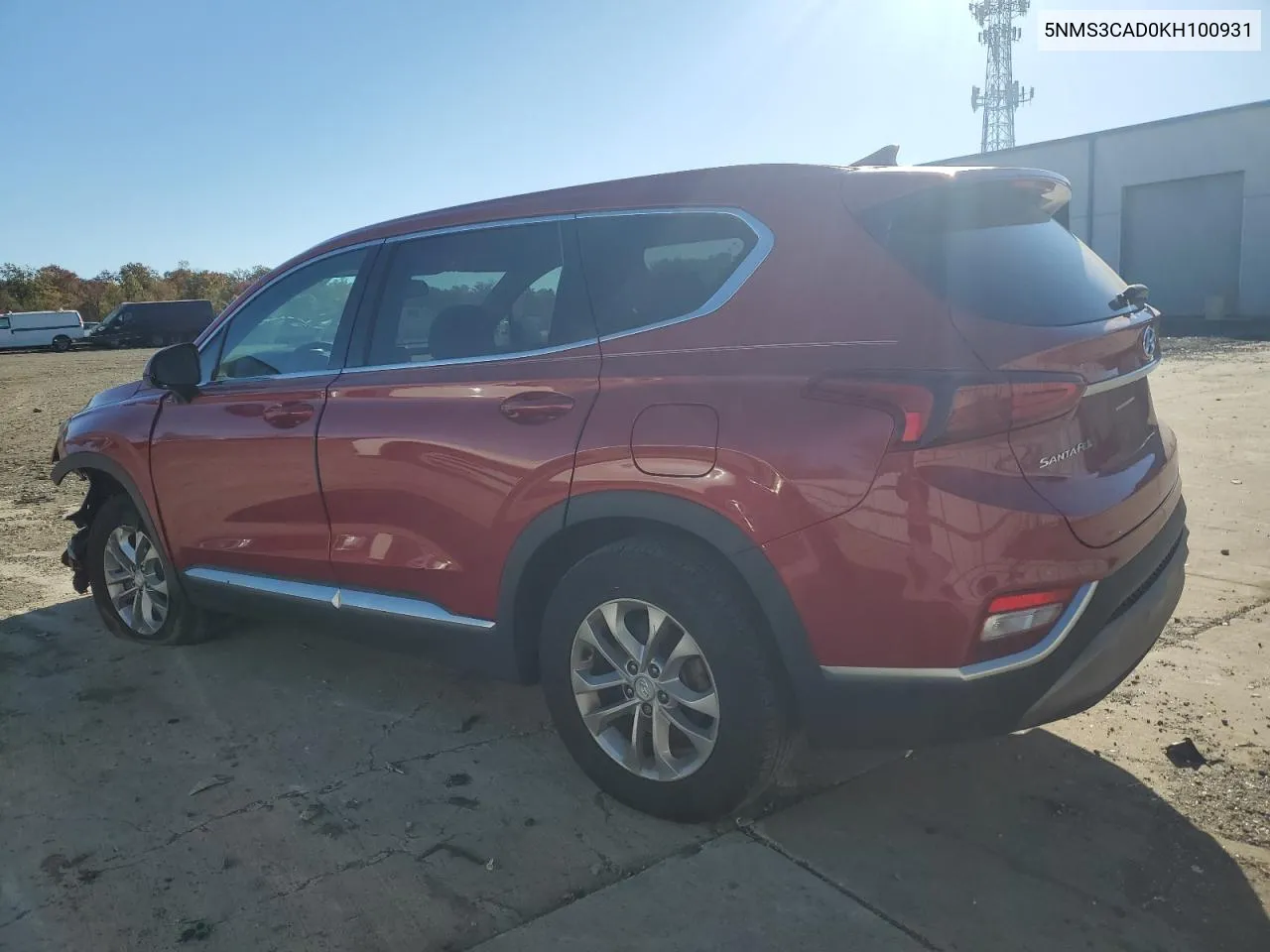 2019 Hyundai Santa Fe Sel VIN: 5NMS3CAD0KH100931 Lot: 75824594