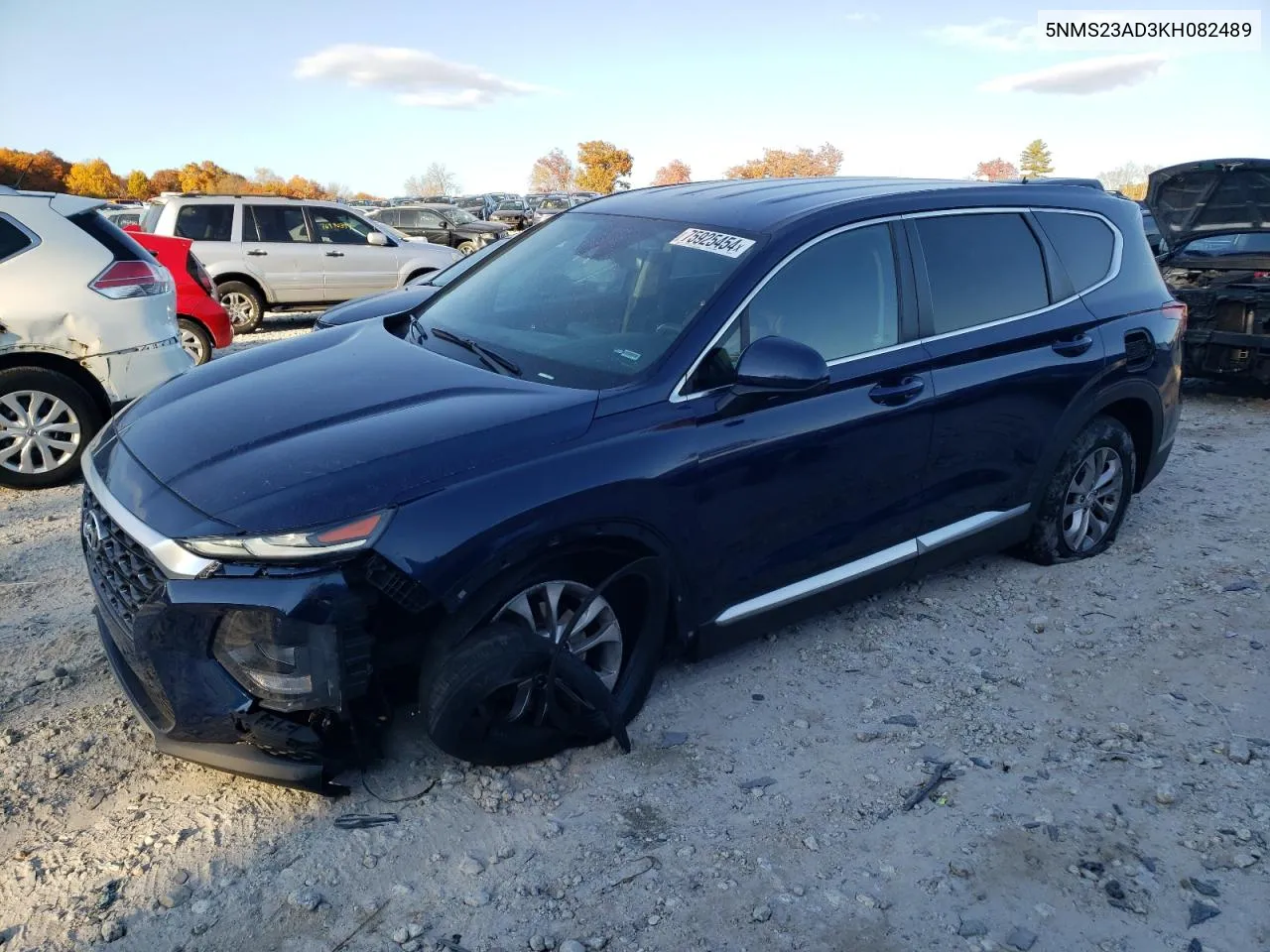 2019 Hyundai Santa Fe Se VIN: 5NMS23AD3KH082489 Lot: 75925454