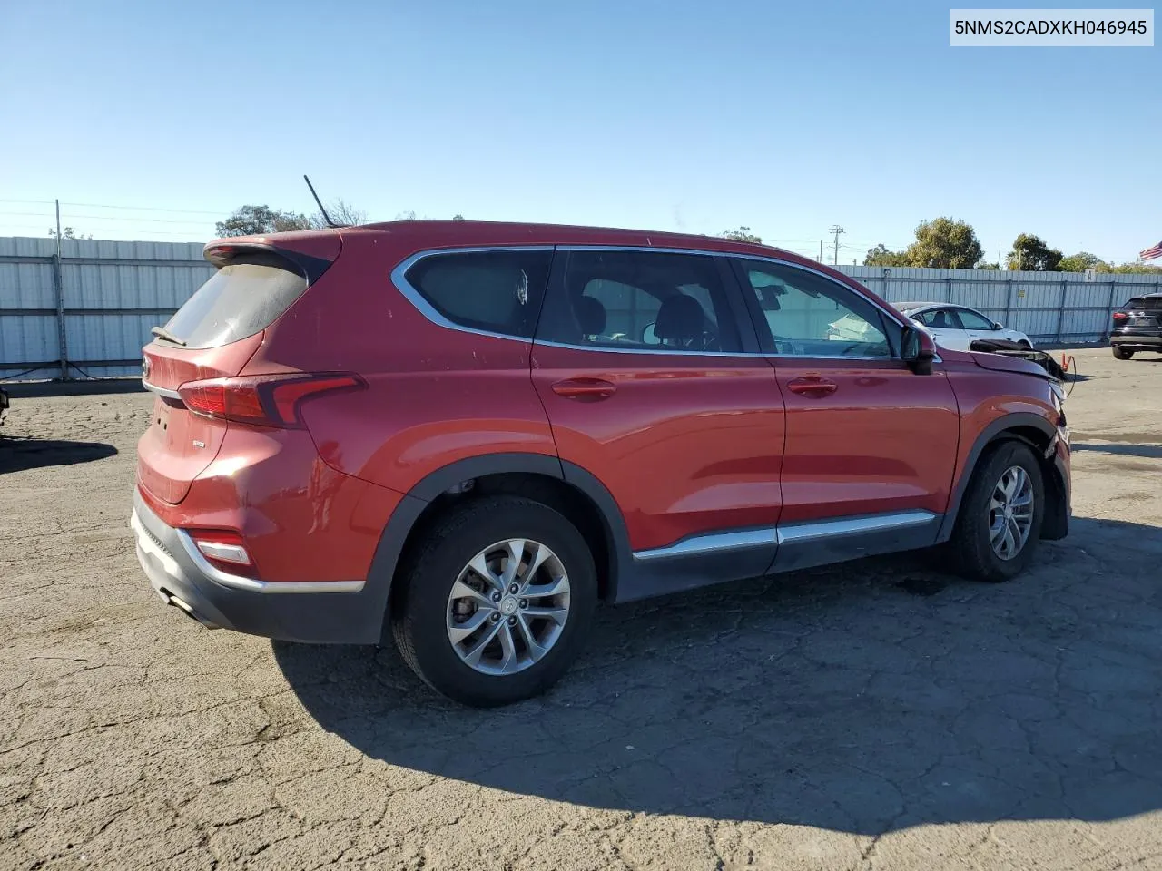 2019 Hyundai Santa Fe Se VIN: 5NMS2CADXKH046945 Lot: 75937994