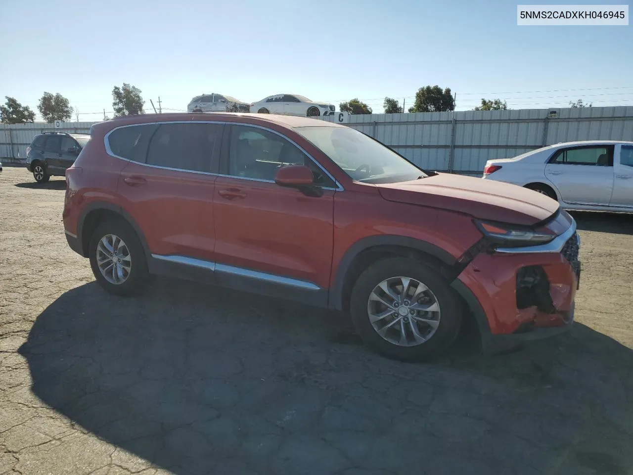 2019 Hyundai Santa Fe Se VIN: 5NMS2CADXKH046945 Lot: 75937994