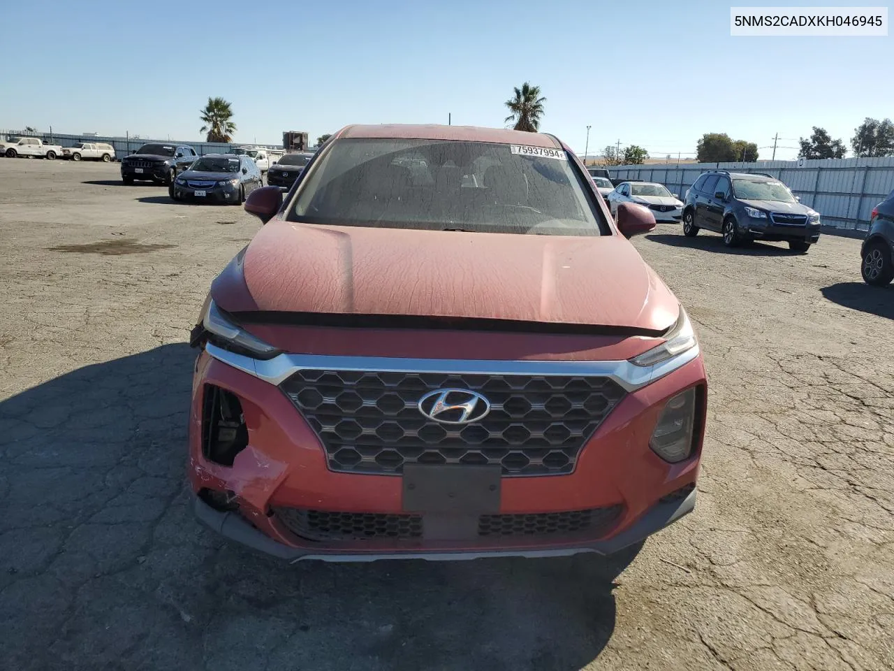 2019 Hyundai Santa Fe Se VIN: 5NMS2CADXKH046945 Lot: 75937994