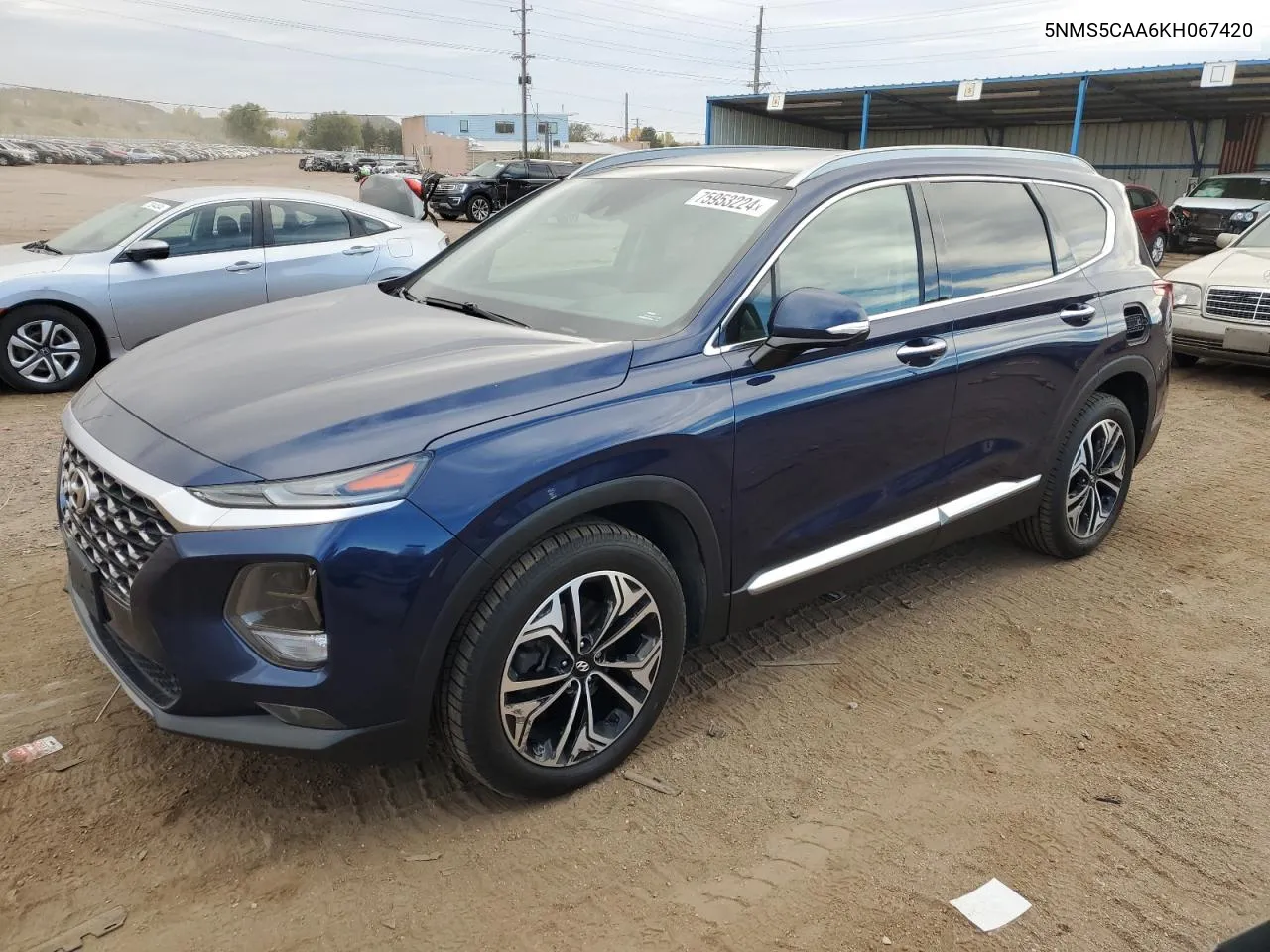 2019 Hyundai Santa Fe Limited VIN: 5NMS5CAA6KH067420 Lot: 75953224