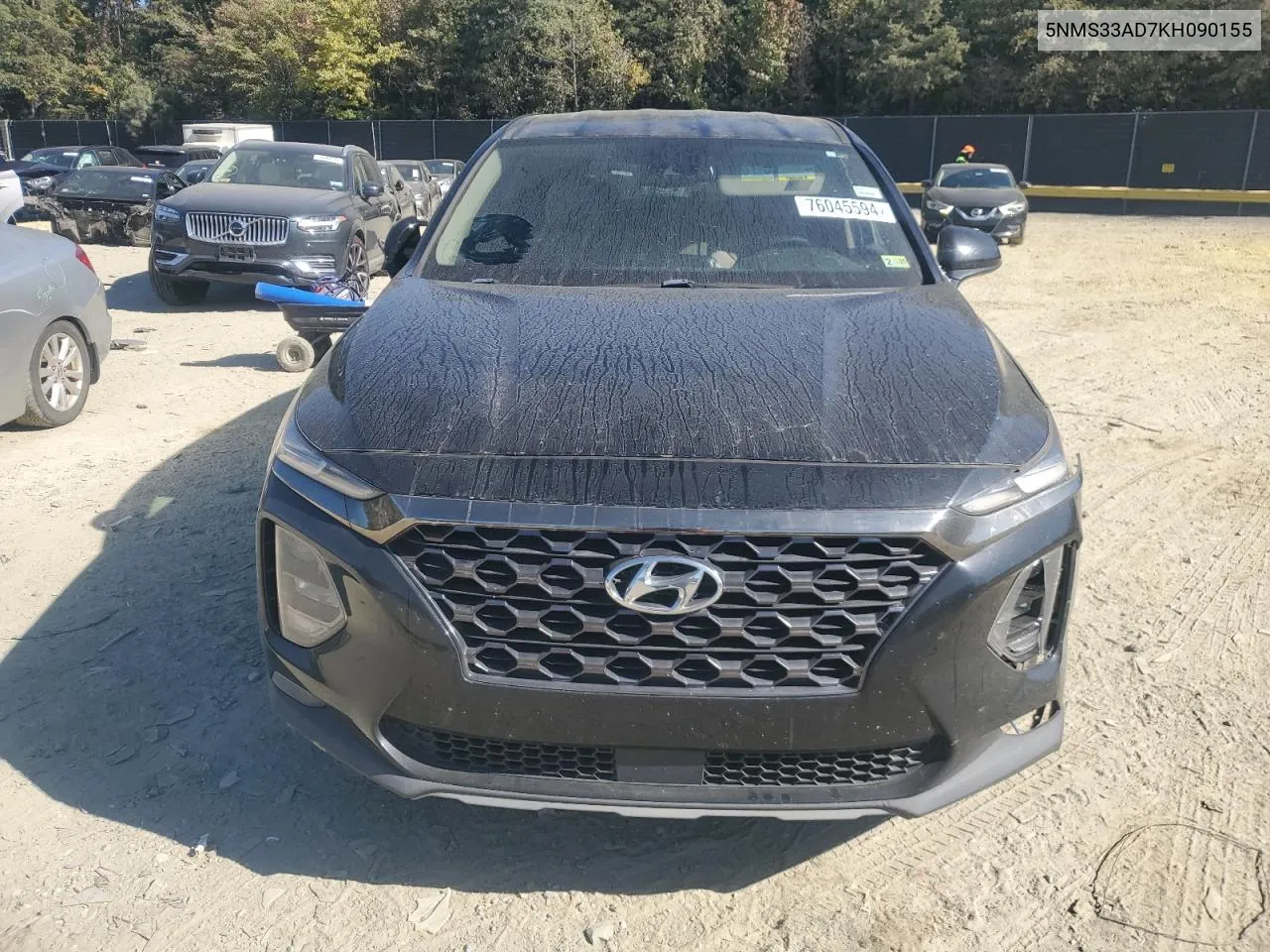 2019 Hyundai Santa Fe Sel VIN: 5NMS33AD7KH090155 Lot: 76045594