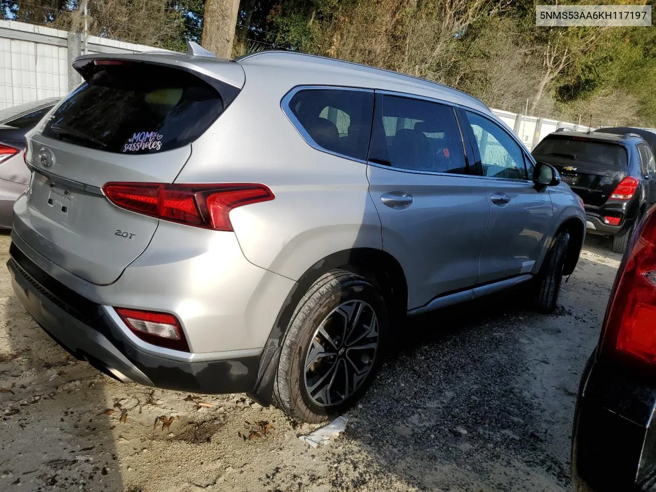 2019 Hyundai Santa Fe Limited VIN: 5NMS53AA6KH117197 Lot: 76385054