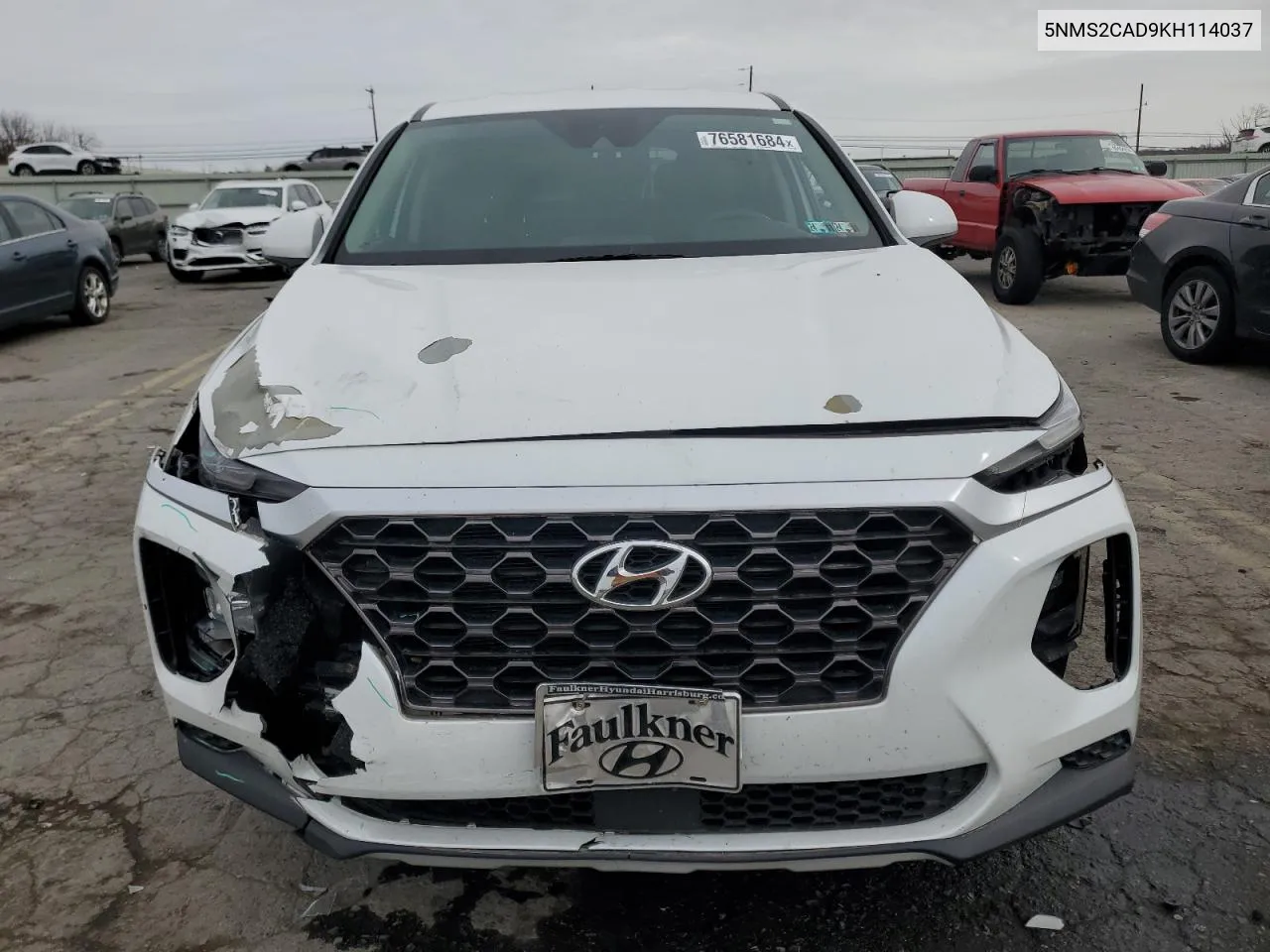 2019 Hyundai Santa Fe Se VIN: 5NMS2CAD9KH114037 Lot: 76581684