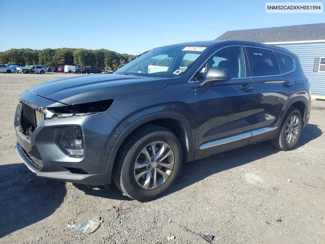 2019 Hyundai Santa Fe Se VIN: 5NMS2CADXKH051594 Lot: 76754274