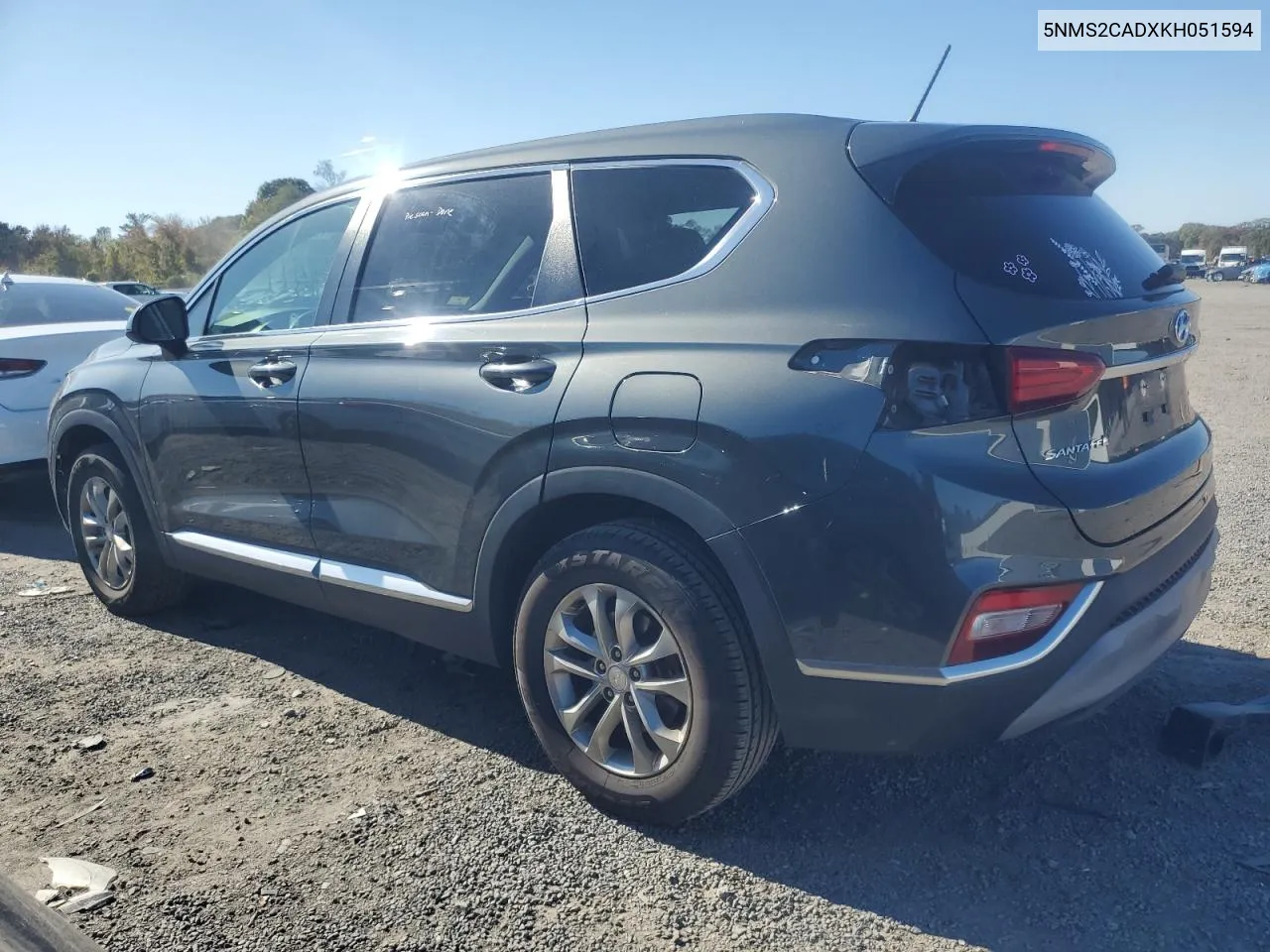 2019 Hyundai Santa Fe Se VIN: 5NMS2CADXKH051594 Lot: 76754274