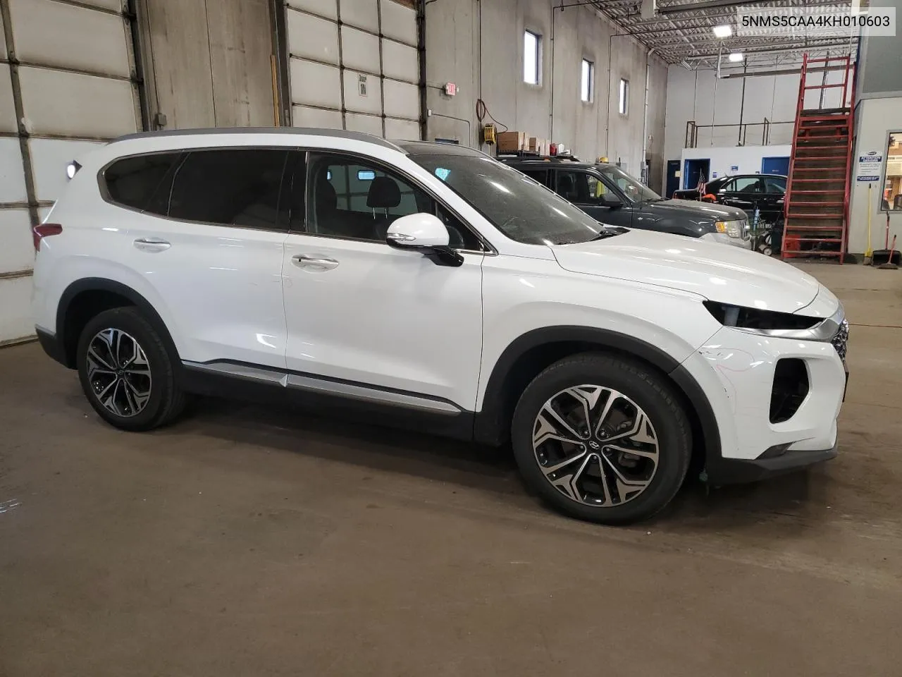 2019 Hyundai Santa Fe Limited VIN: 5NMS5CAA4KH010603 Lot: 76904804