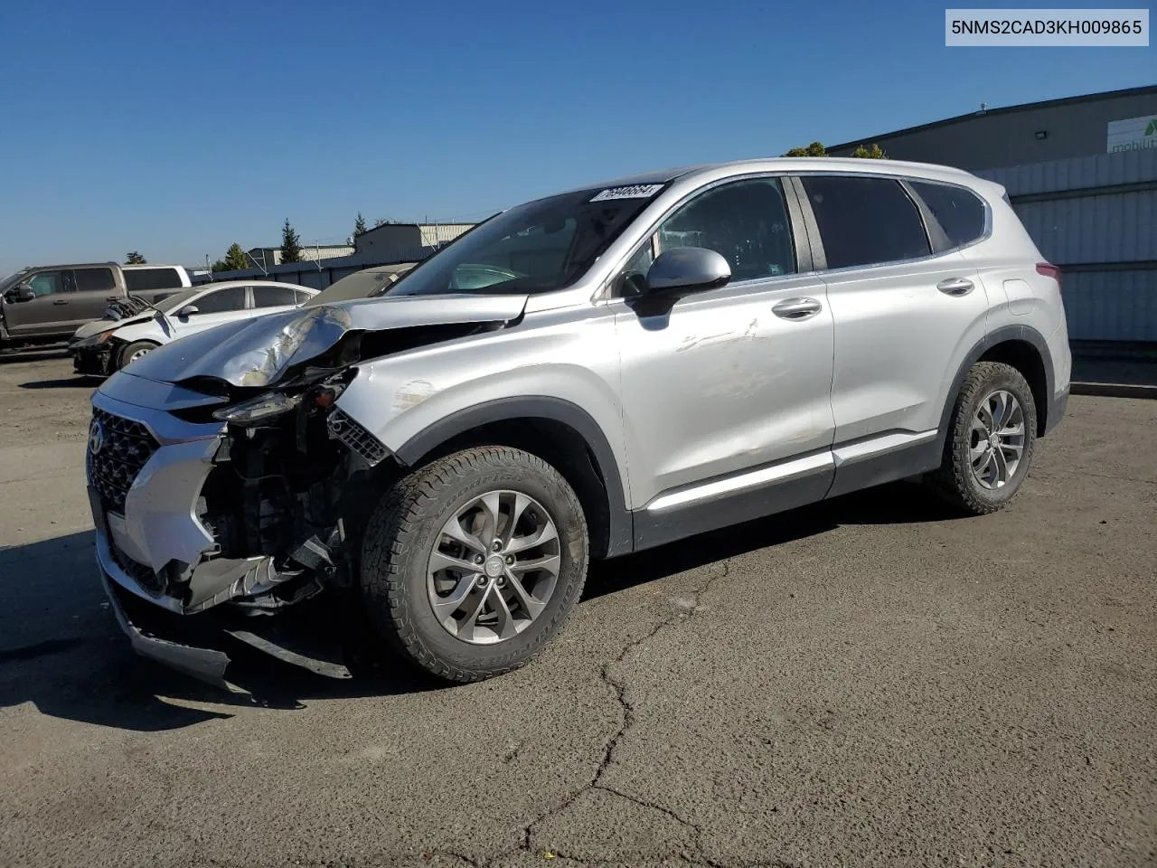 2019 Hyundai Santa Fe Se VIN: 5NMS2CAD3KH009865 Lot: 76946664