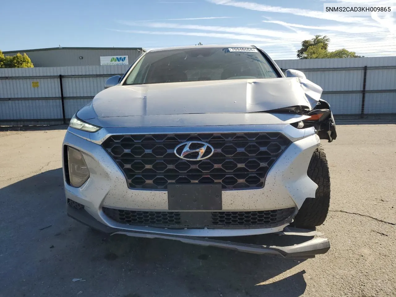 2019 Hyundai Santa Fe Se VIN: 5NMS2CAD3KH009865 Lot: 76946664