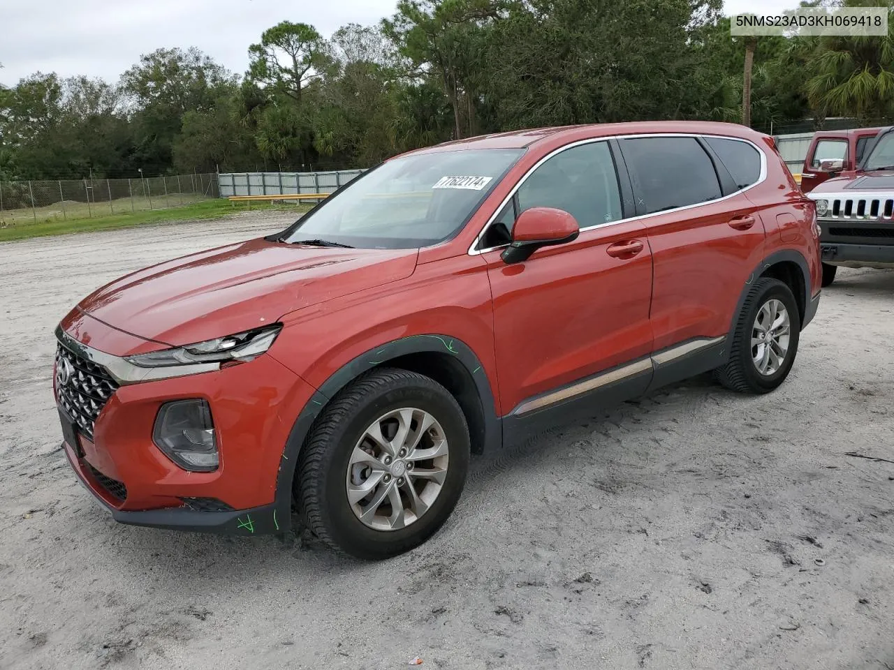 2019 Hyundai Santa Fe Se VIN: 5NMS23AD3KH069418 Lot: 77622174