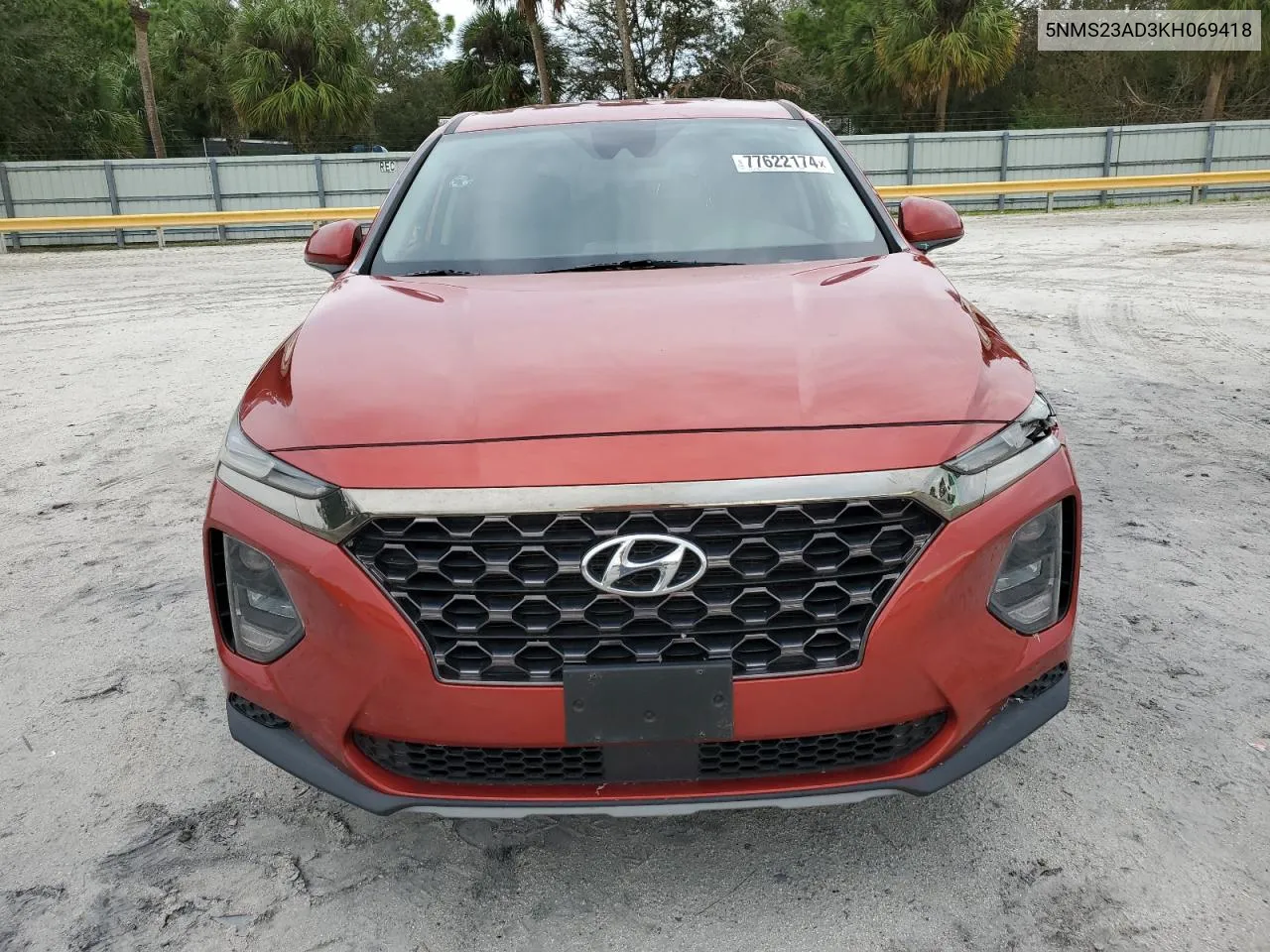 2019 Hyundai Santa Fe Se VIN: 5NMS23AD3KH069418 Lot: 77622174