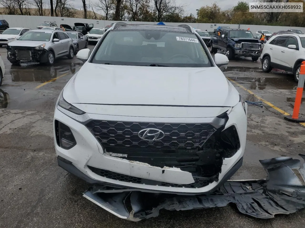 2019 Hyundai Santa Fe Limited VIN: 5NMS5CAAXKH058932 Lot: 78371644