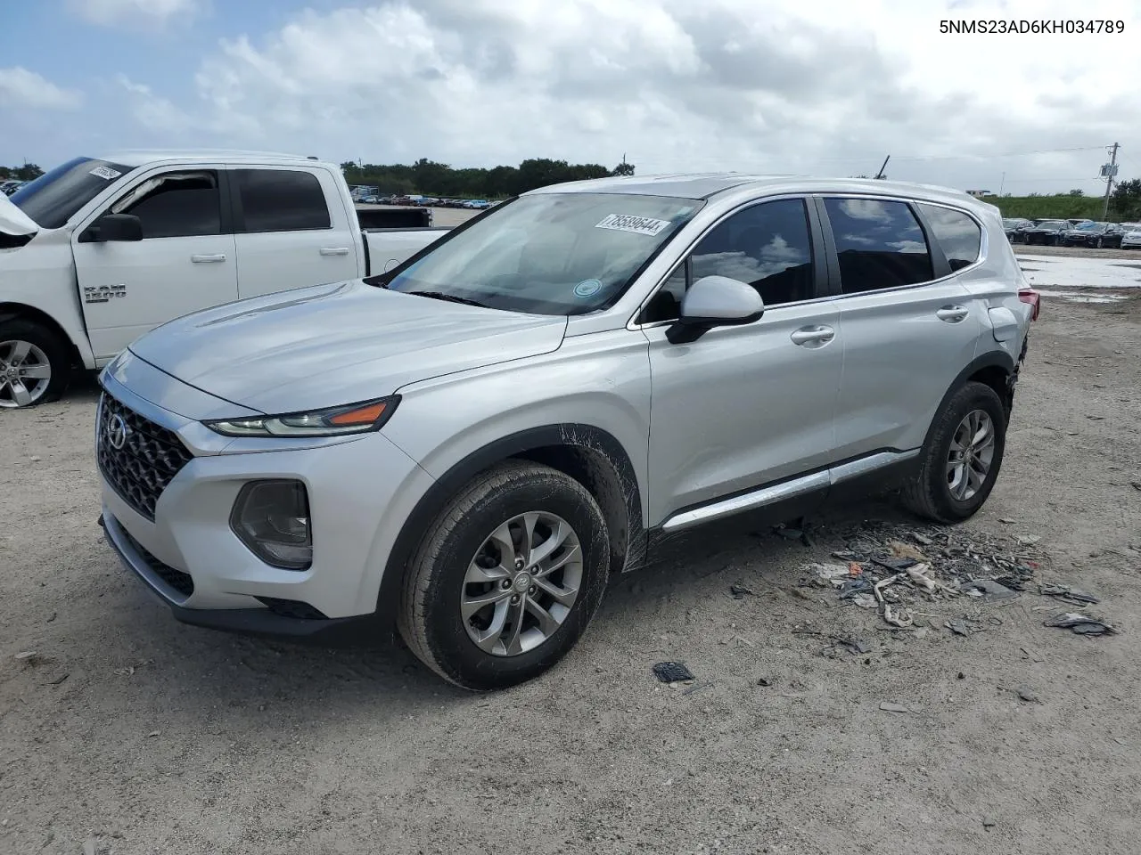 2019 Hyundai Santa Fe Se VIN: 5NMS23AD6KH034789 Lot: 78589644