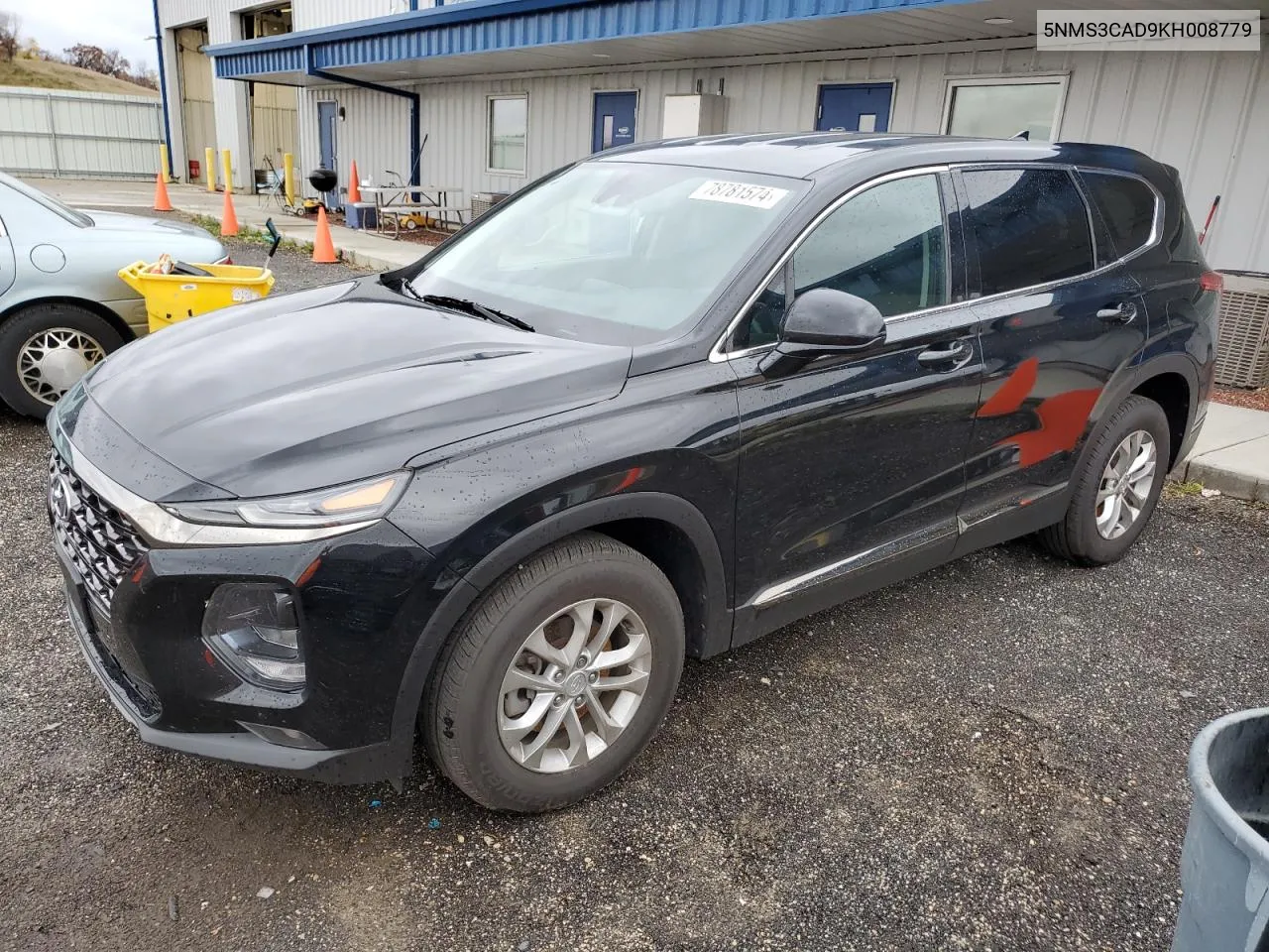 2019 Hyundai Santa Fe Sel VIN: 5NMS3CAD9KH008779 Lot: 78781574