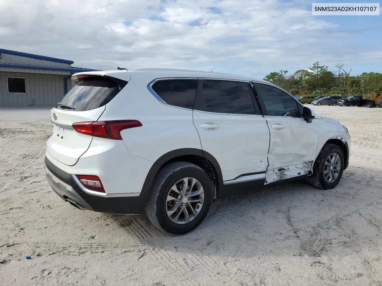 2019 Hyundai Santa Fe Se VIN: 5NMS23AD2KH107107 Lot: 78817244