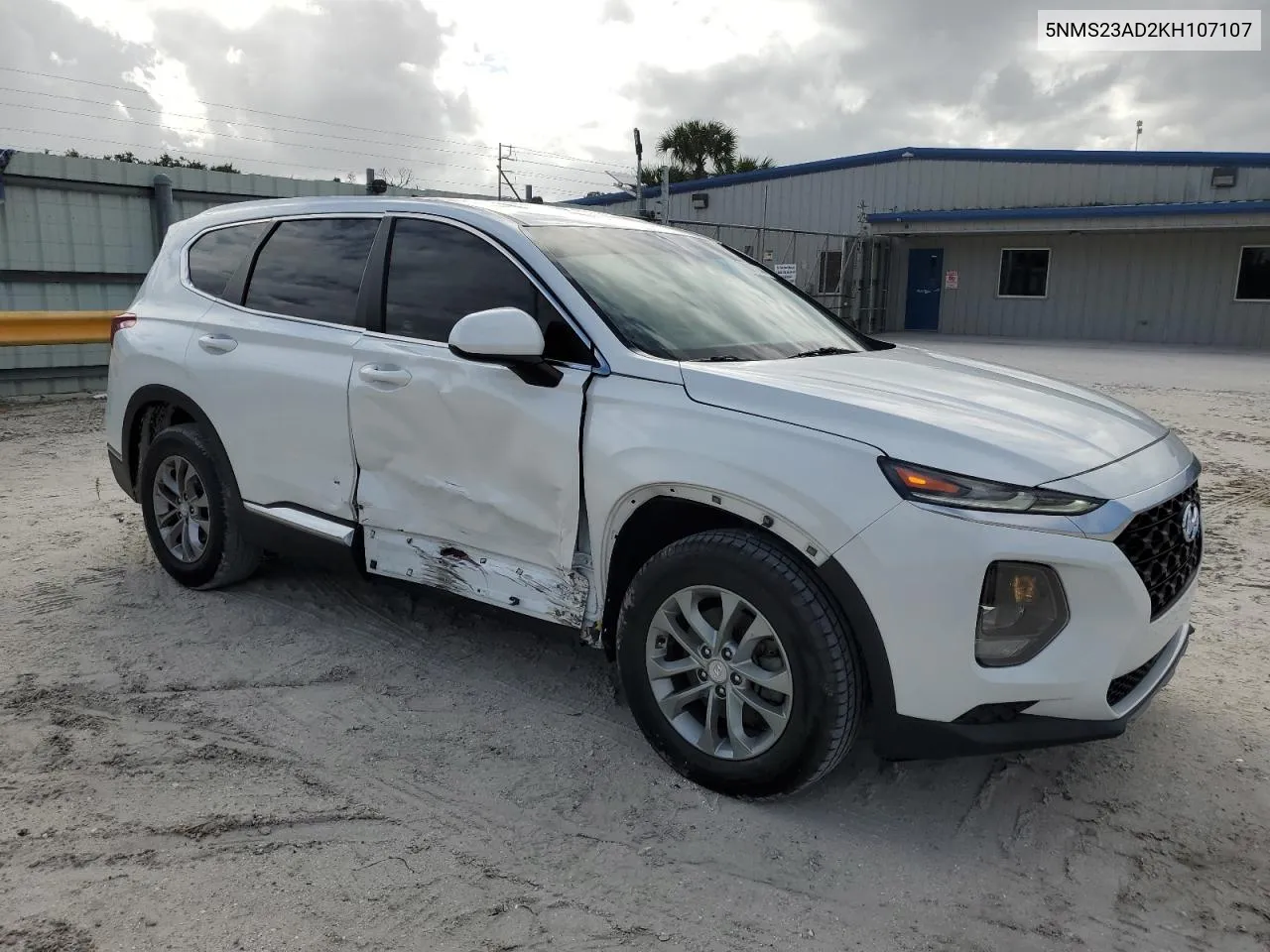 2019 Hyundai Santa Fe Se VIN: 5NMS23AD2KH107107 Lot: 78817244