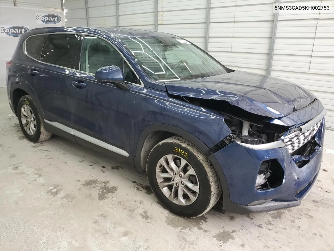 2019 Hyundai Santa Fe Sel VIN: 5NMS3CAD5KH002753 Lot: 78844104