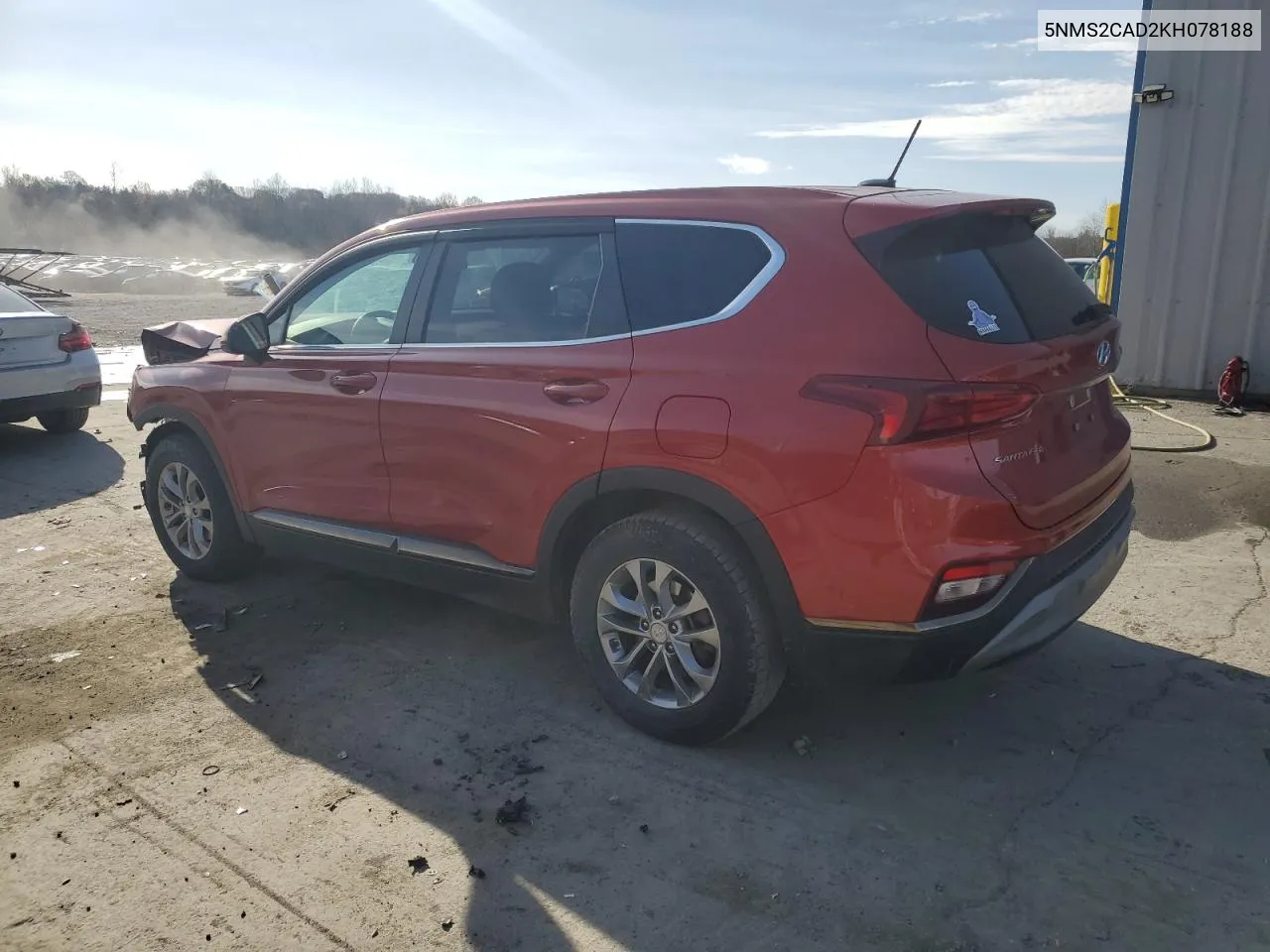 2019 Hyundai Santa Fe Se VIN: 5NMS2CAD2KH078188 Lot: 78914804