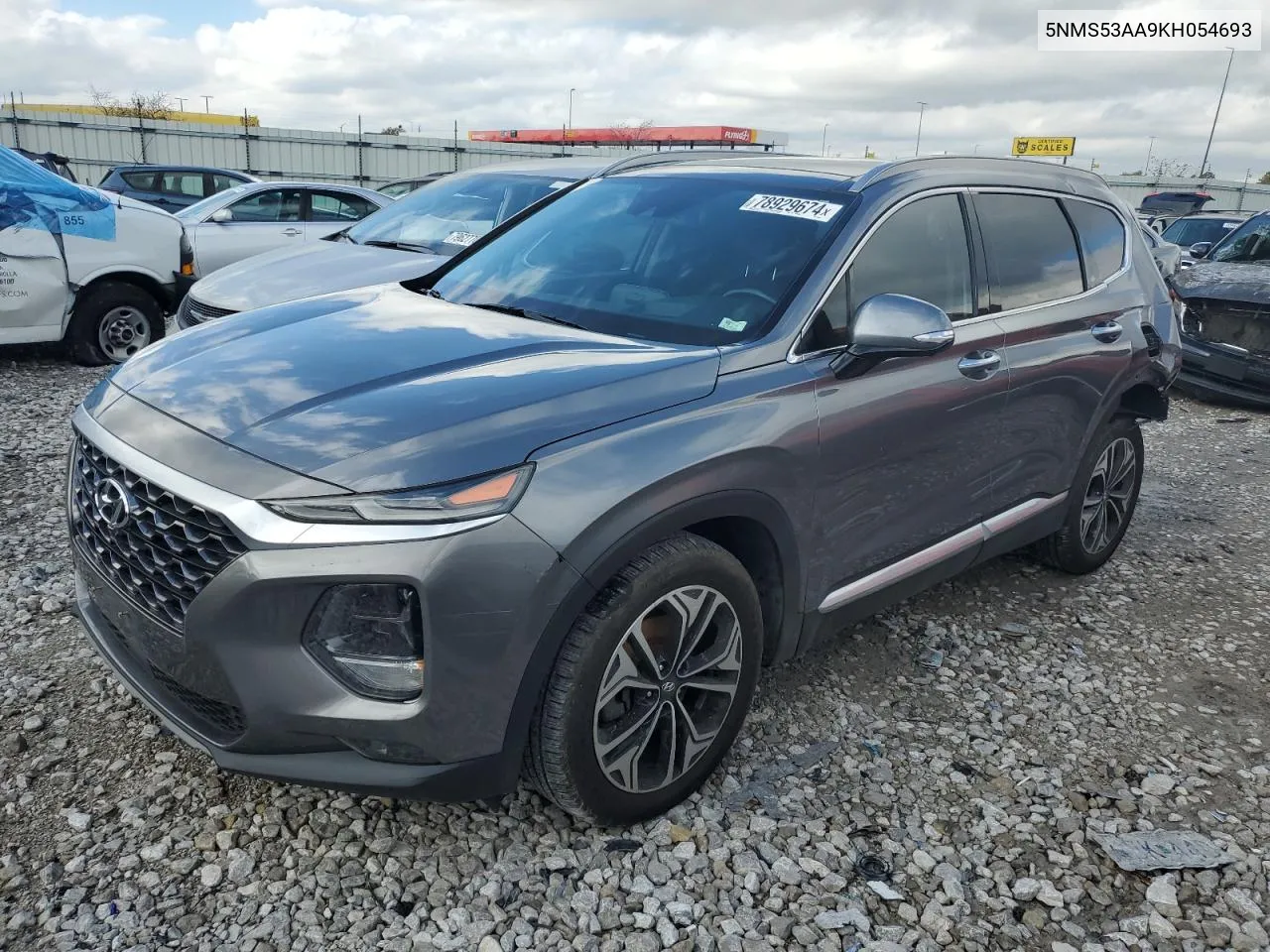 2019 Hyundai Santa Fe Limited VIN: 5NMS53AA9KH054693 Lot: 78929674