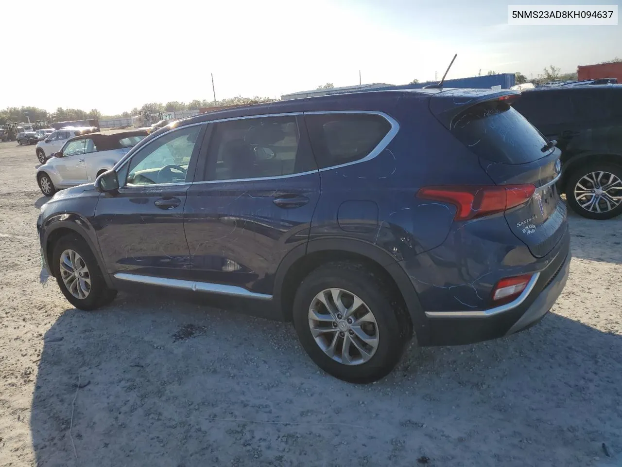 2019 Hyundai Santa Fe Se VIN: 5NMS23AD8KH094637 Lot: 79723184