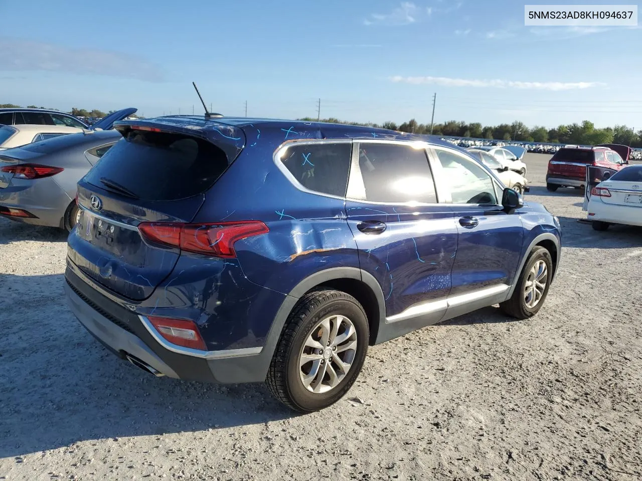 2019 Hyundai Santa Fe Se VIN: 5NMS23AD8KH094637 Lot: 79723184