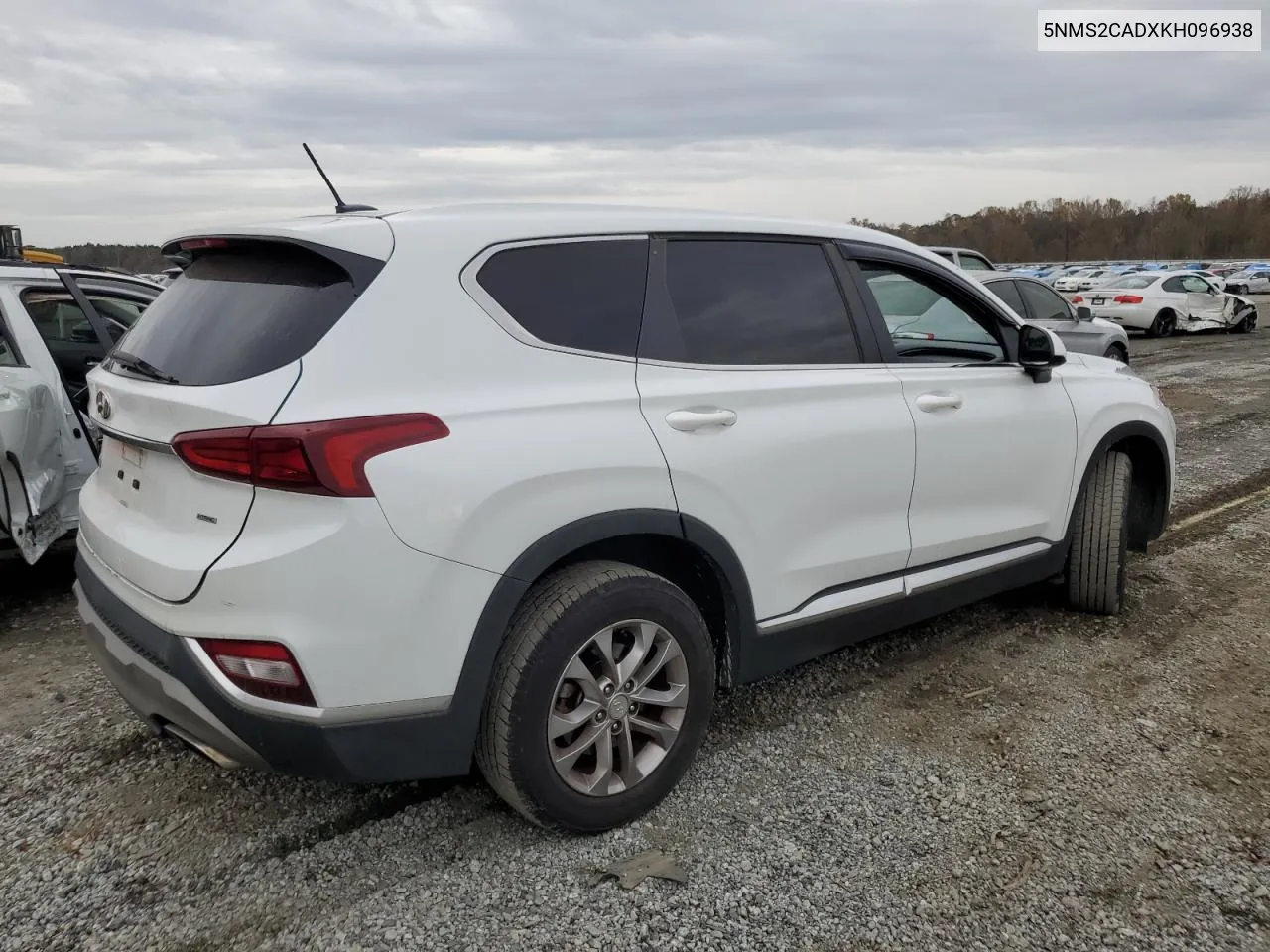 2019 Hyundai Santa Fe Se VIN: 5NMS2CADXKH096938 Lot: 79737294