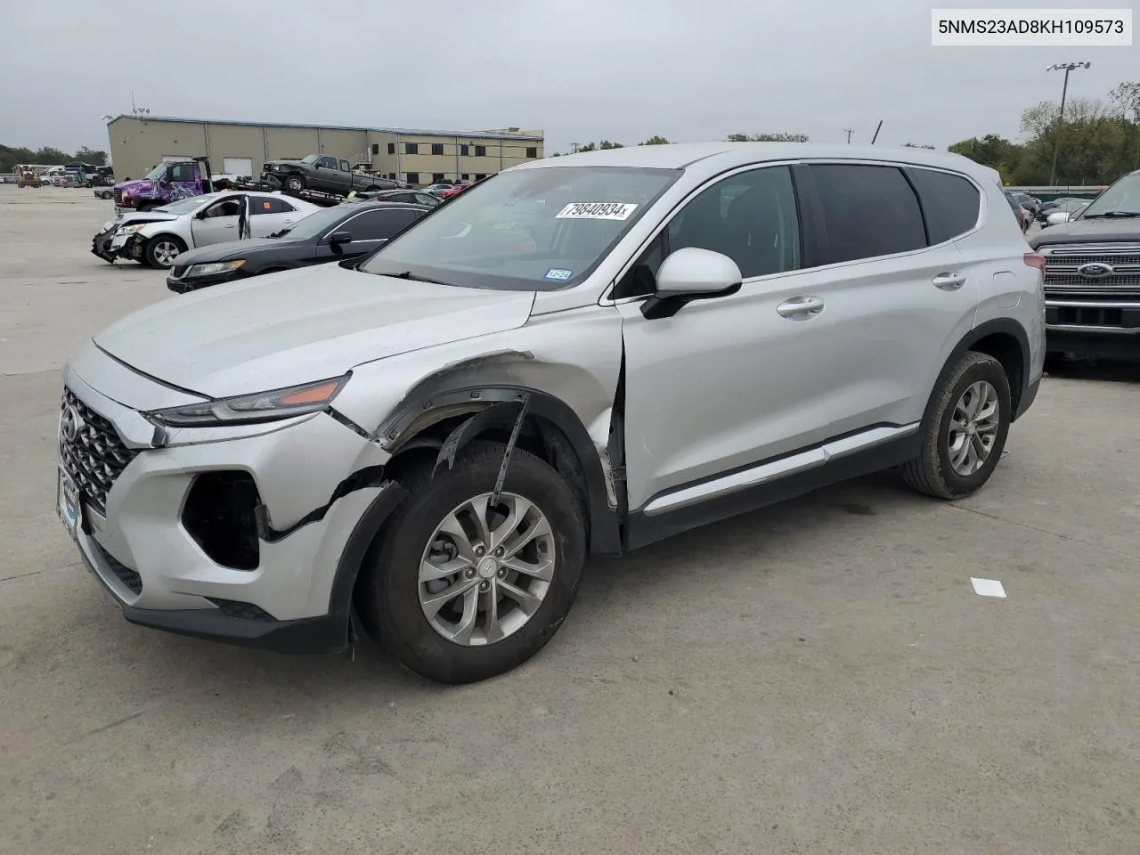 2019 Hyundai Santa Fe Se VIN: 5NMS23AD8KH109573 Lot: 79840934