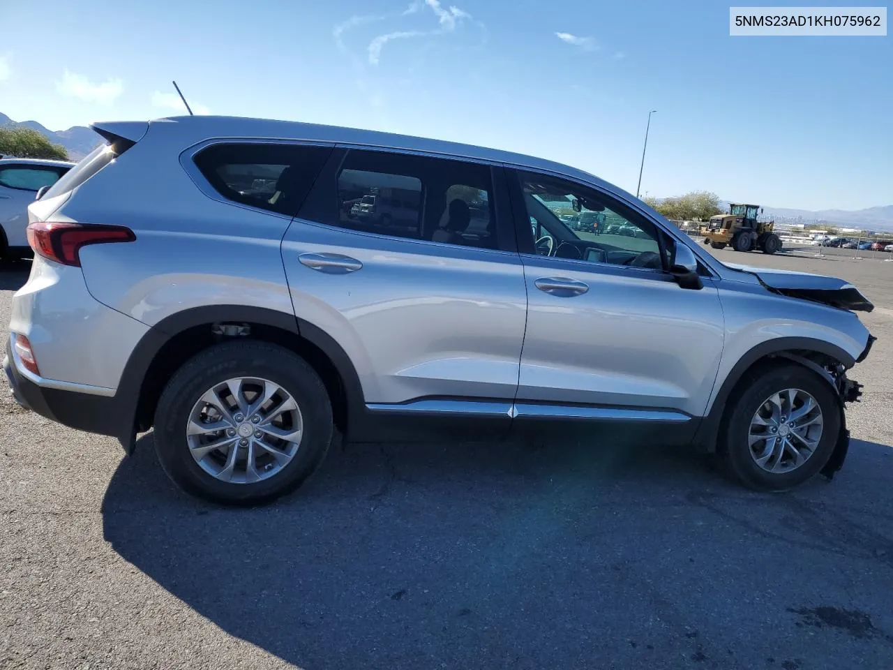 2019 Hyundai Santa Fe Se VIN: 5NMS23AD1KH075962 Lot: 79860584