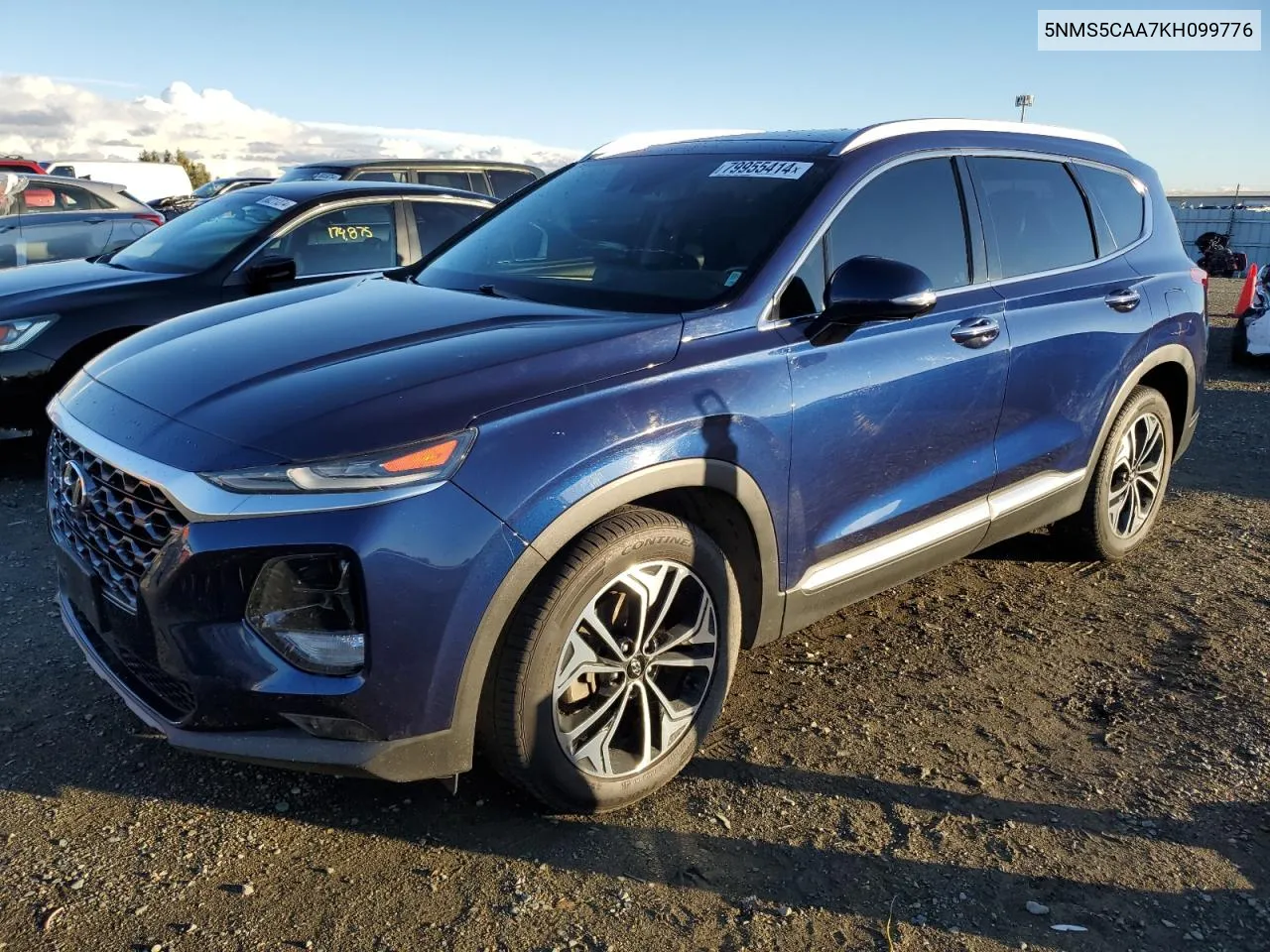 2019 Hyundai Santa Fe Limited VIN: 5NMS5CAA7KH099776 Lot: 79955414