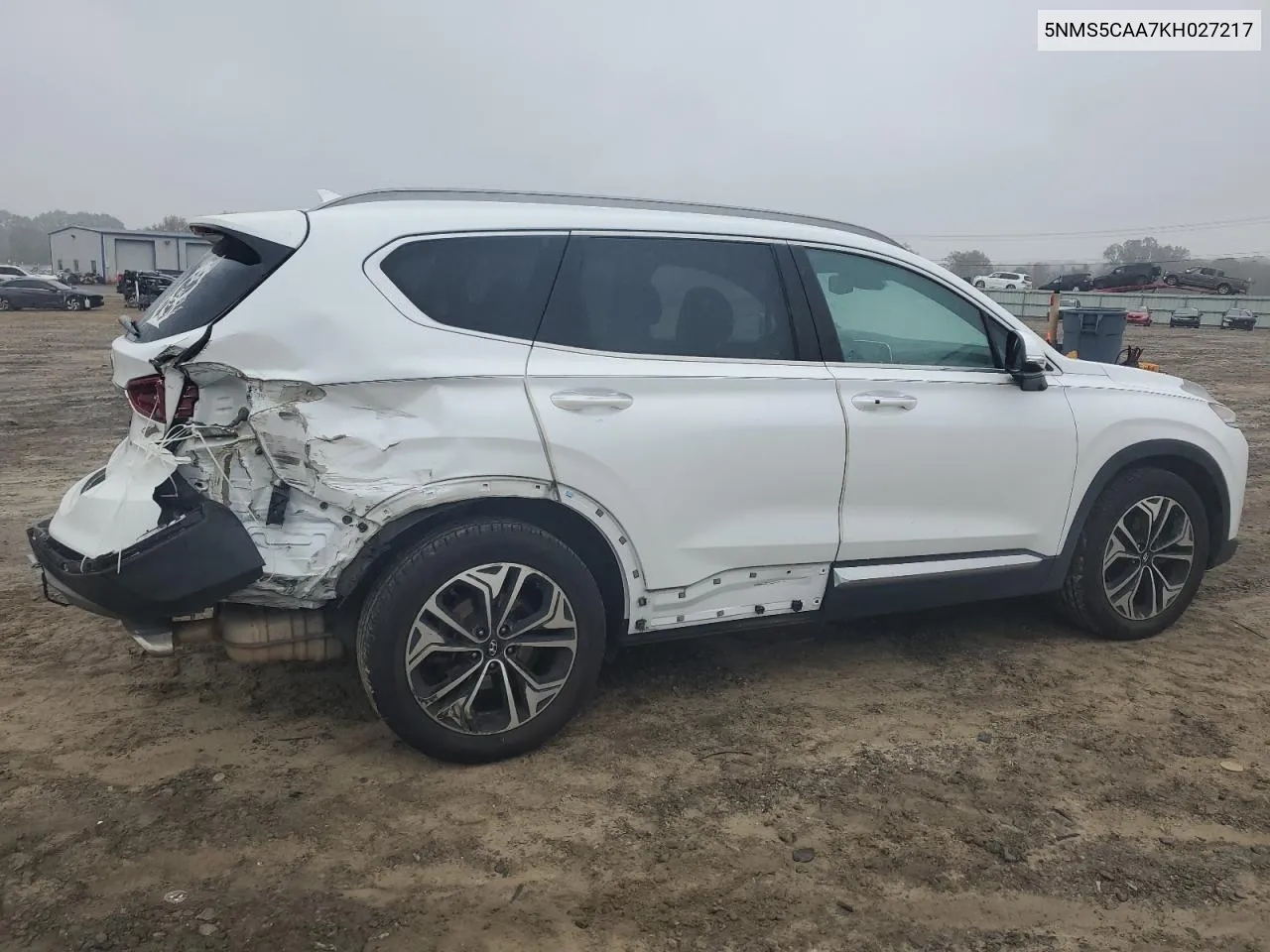 2019 Hyundai Santa Fe Limited VIN: 5NMS5CAA7KH027217 Lot: 80424754