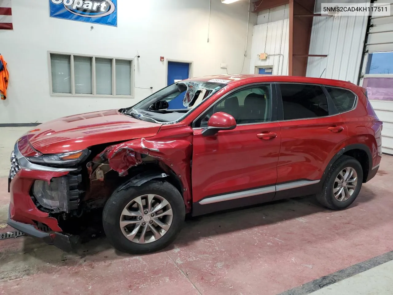 2019 Hyundai Santa Fe Se VIN: 5NMS2CAD4KH117511 Lot: 80953704