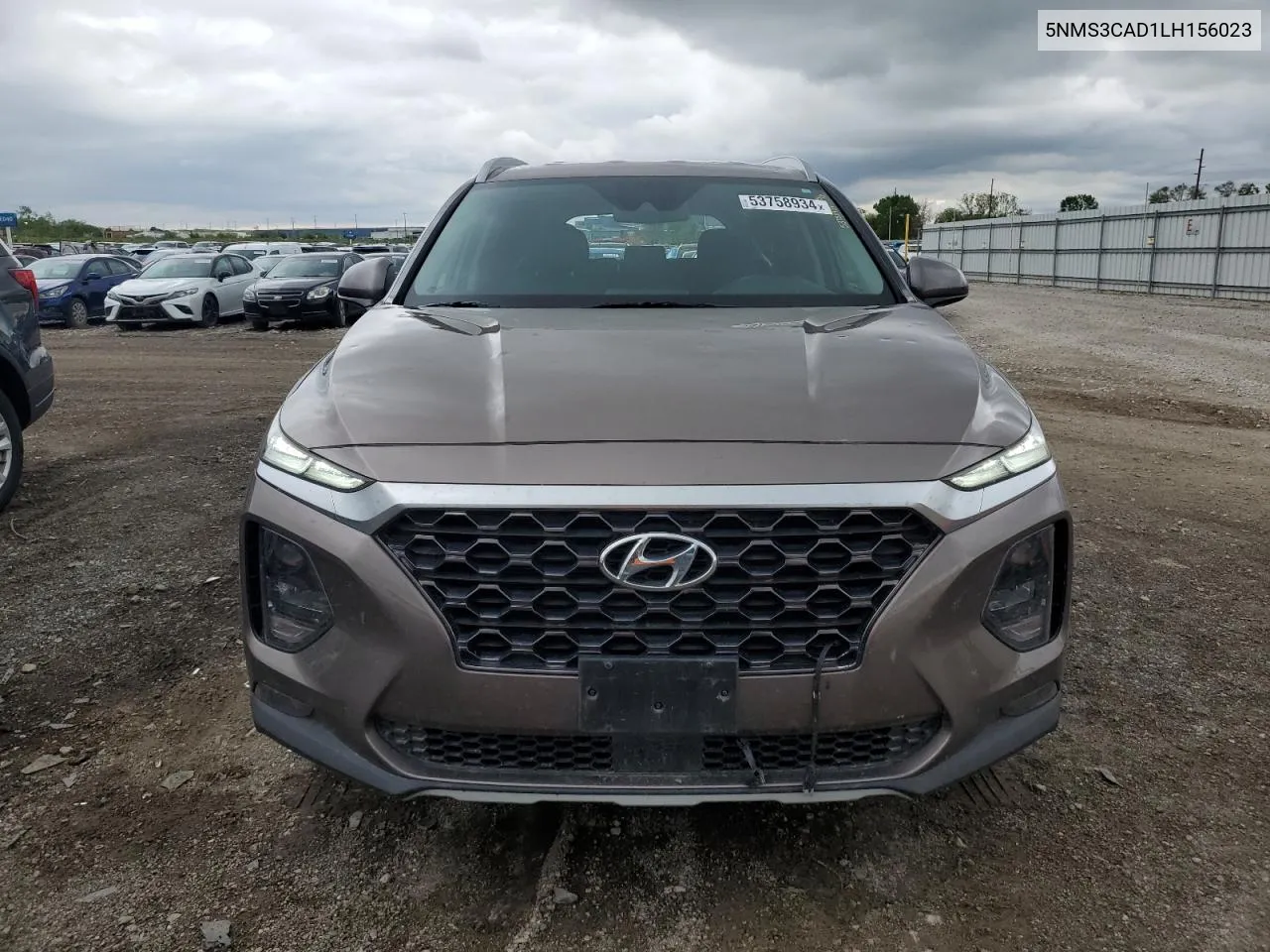 2020 Hyundai Santa Fe Sel VIN: 5NMS3CAD1LH156023 Lot: 53758934