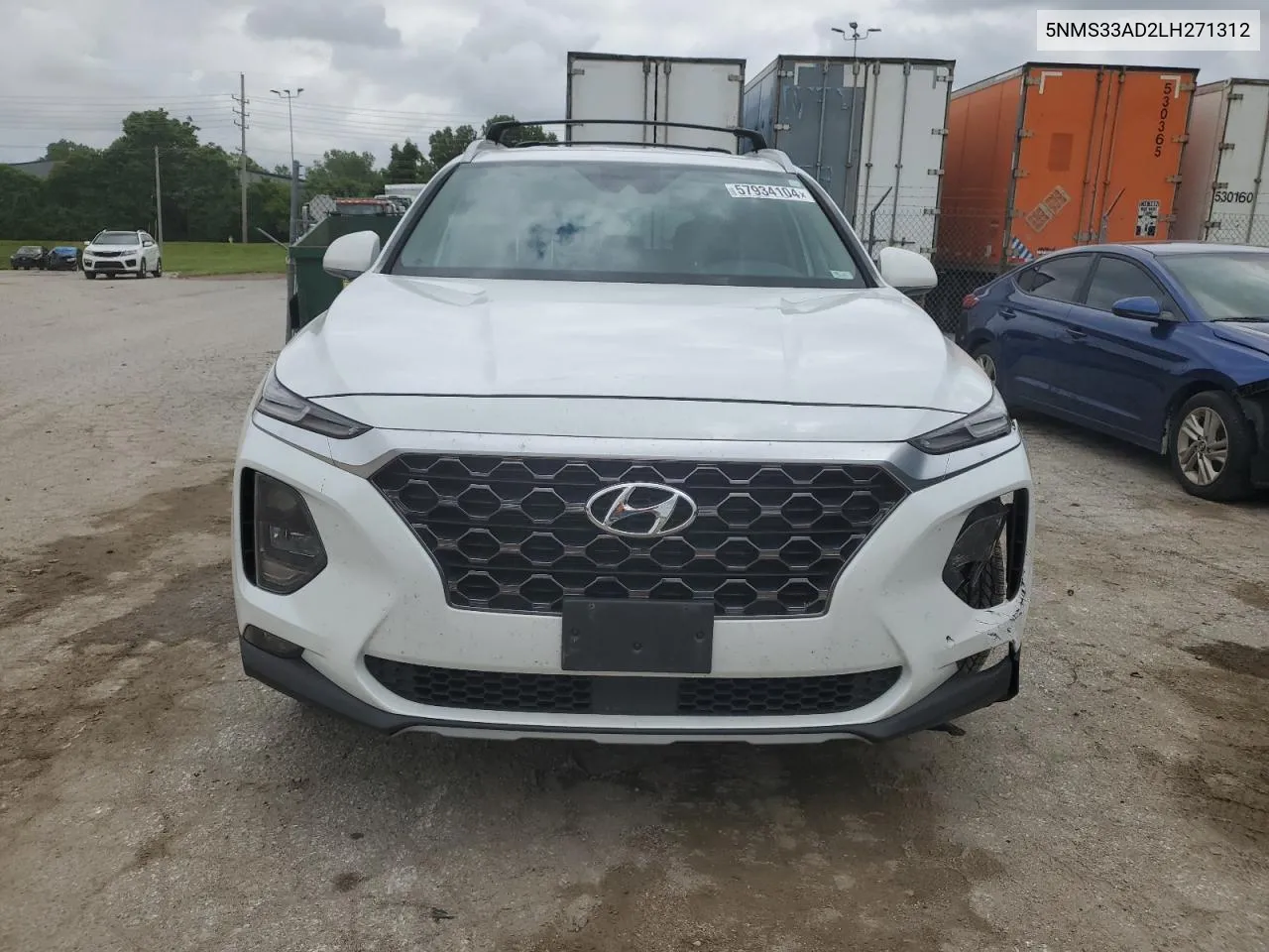 2020 Hyundai Santa Fe Sel VIN: 5NMS33AD2LH271312 Lot: 57934104