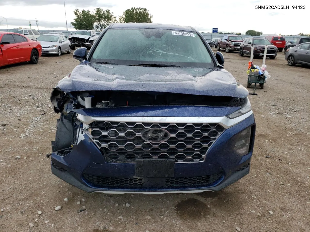 2020 Hyundai Santa Fe Se VIN: 5NMS2CAD5LH194423 Lot: 59735013