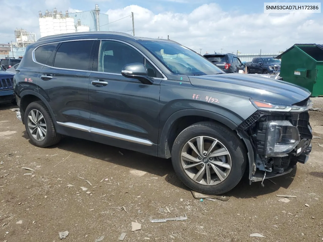 5NMS3CAD7LH172386 2020 Hyundai Santa Fe Sel