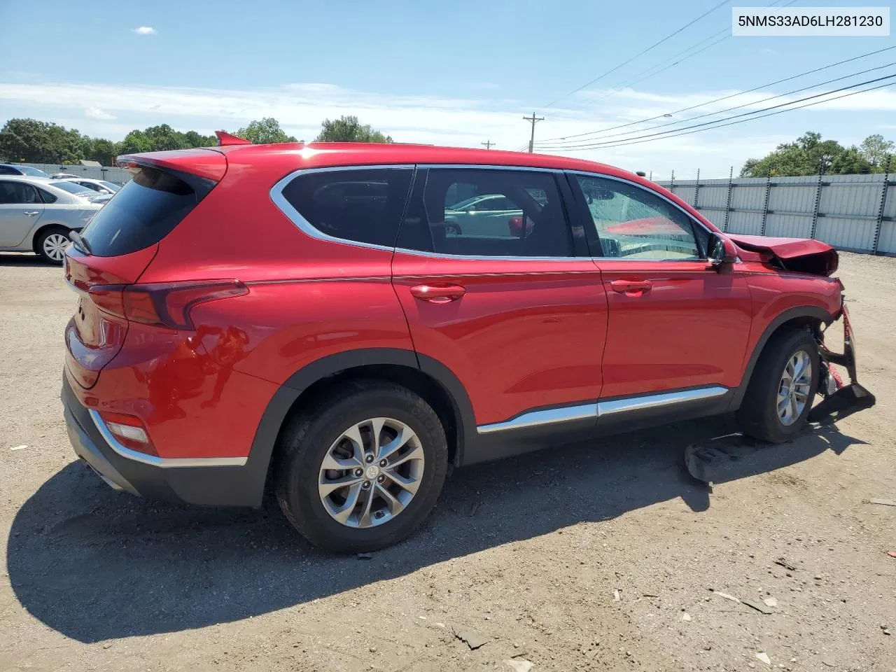 2020 Hyundai Santa Fe Sel VIN: 5NMS33AD6LH281230 Lot: 62273634